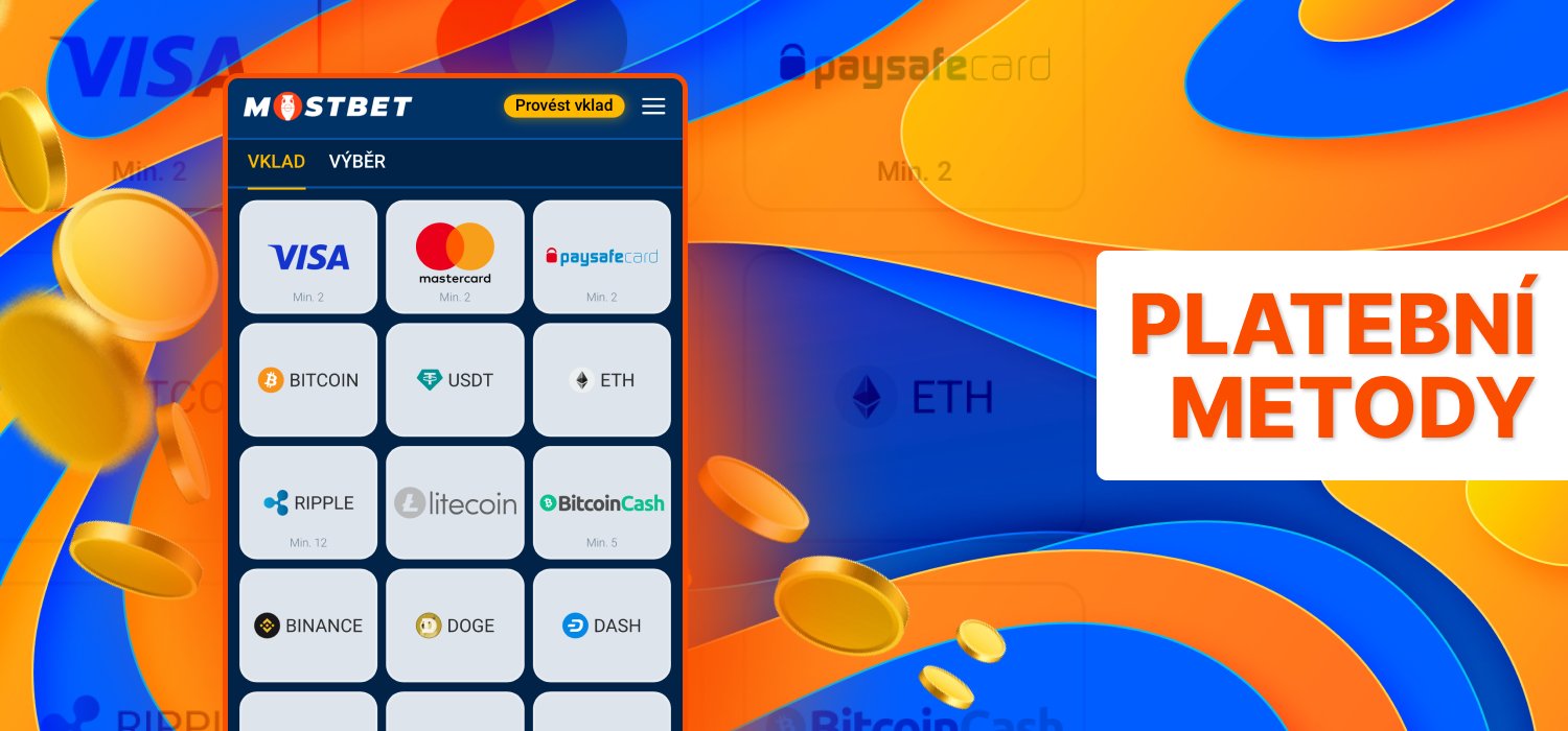 Způsoby, jakými lze vkládat a vybírat peníze v aplikaci Mostbet.