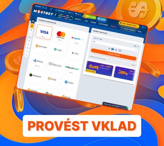 provádění vkladu na účet v kasinu MostBet.