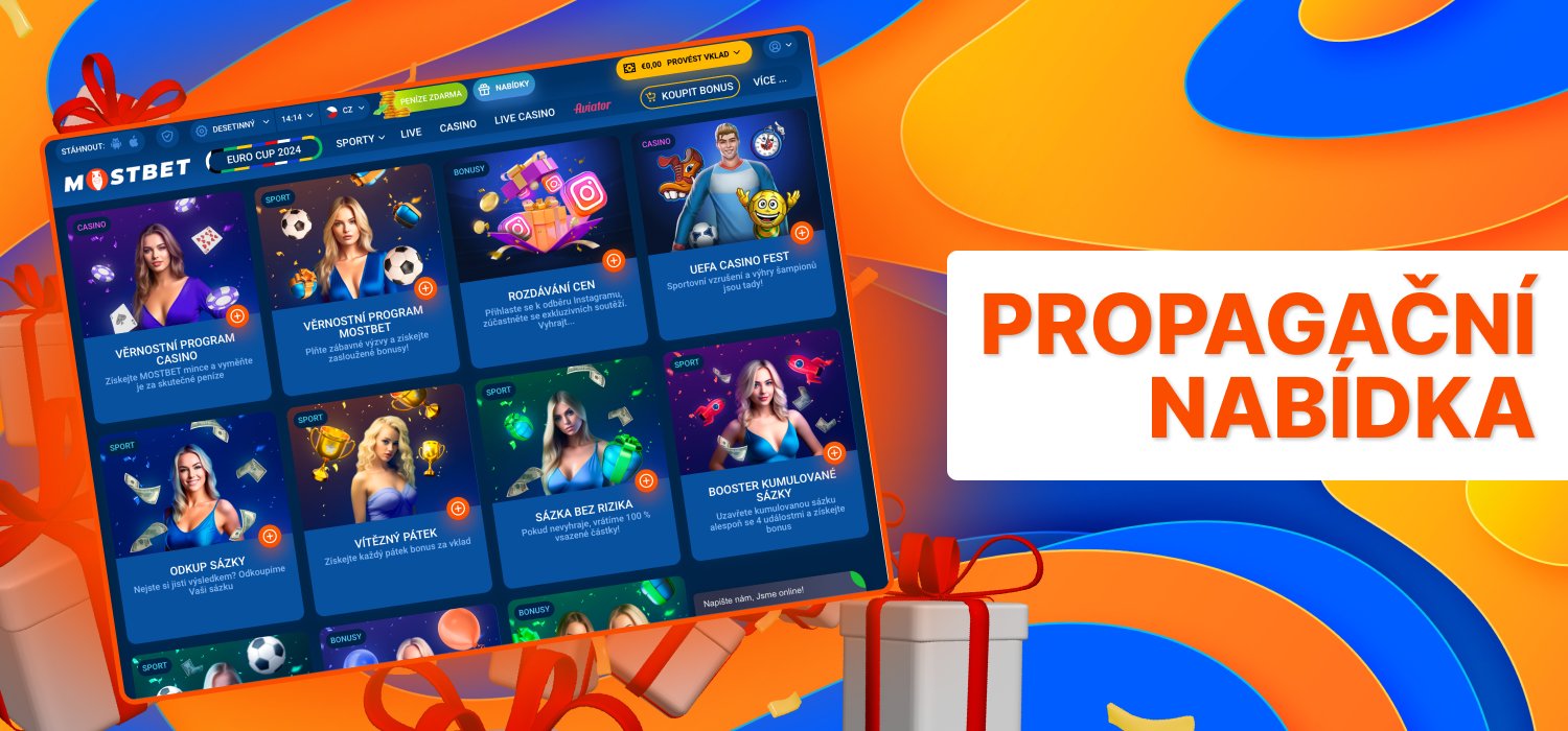 Speciální bonusové nabídky od sázkové kanceláře Mostbet.
