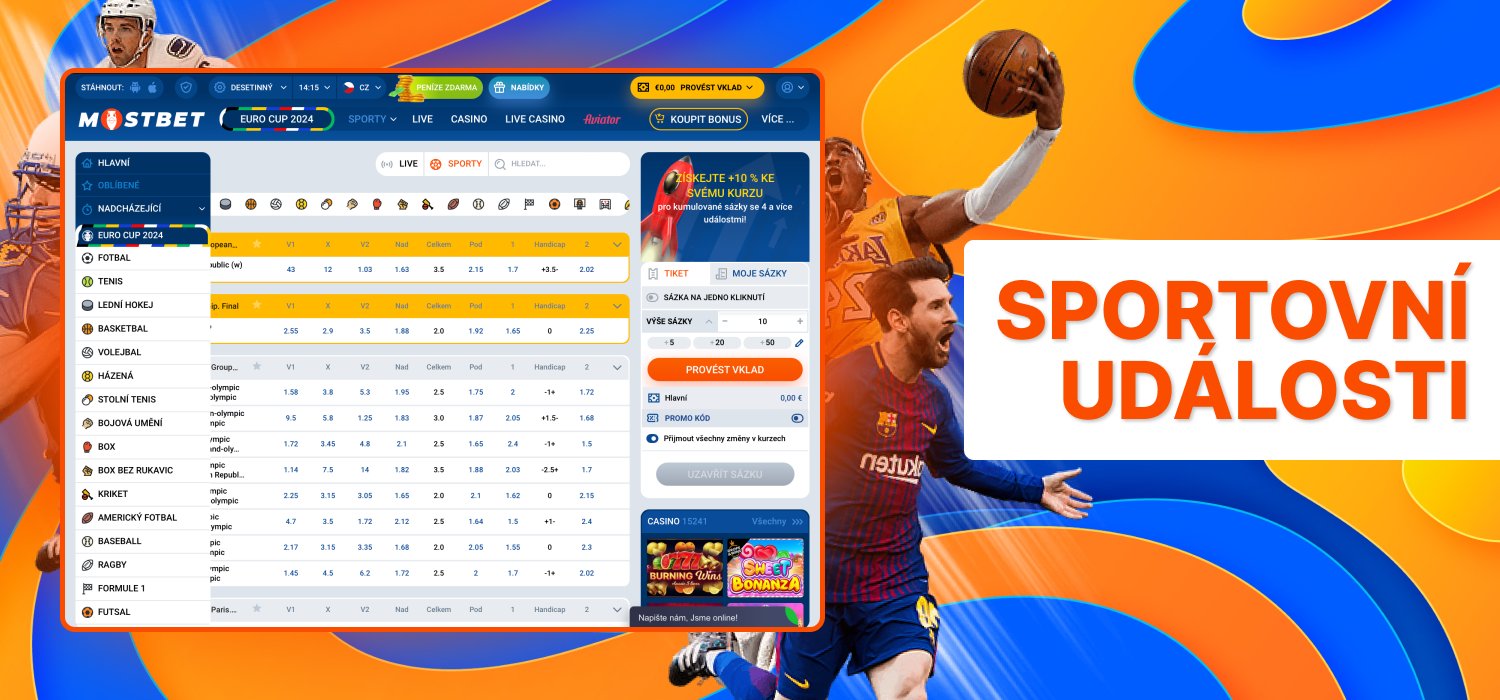 různé sportovní události na mostbet